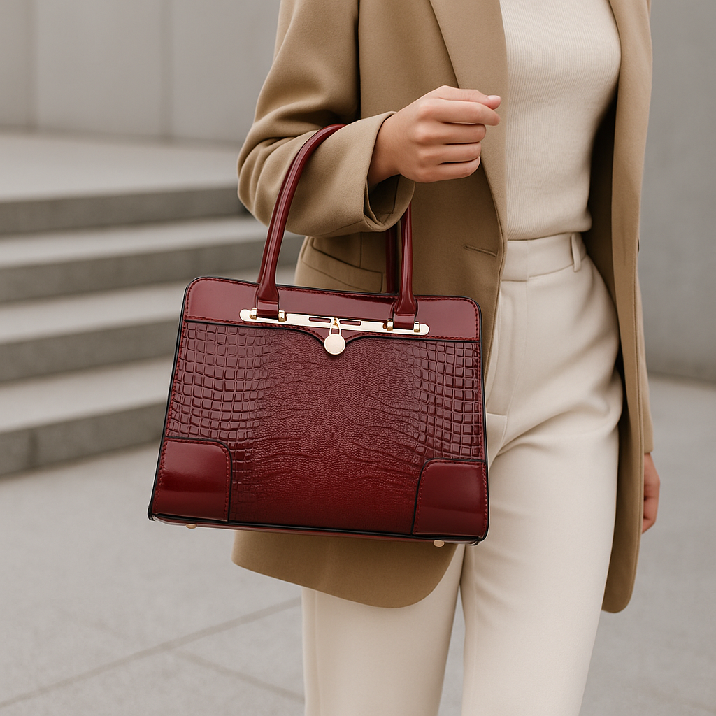 The Knightsbridge – Croc-Embossed Tote