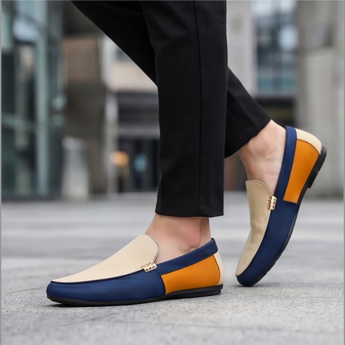 Ashford Patchwork Canvas Loafers