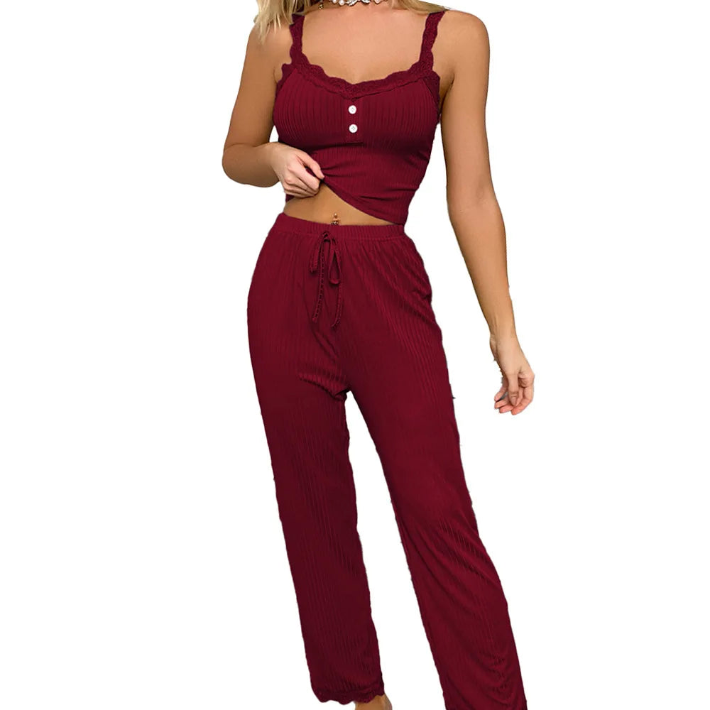Amber – Elegant Lace Pajama Set
