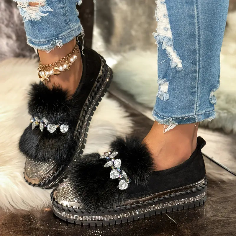 AuroraFur™ Sparkle Comfort Loafers