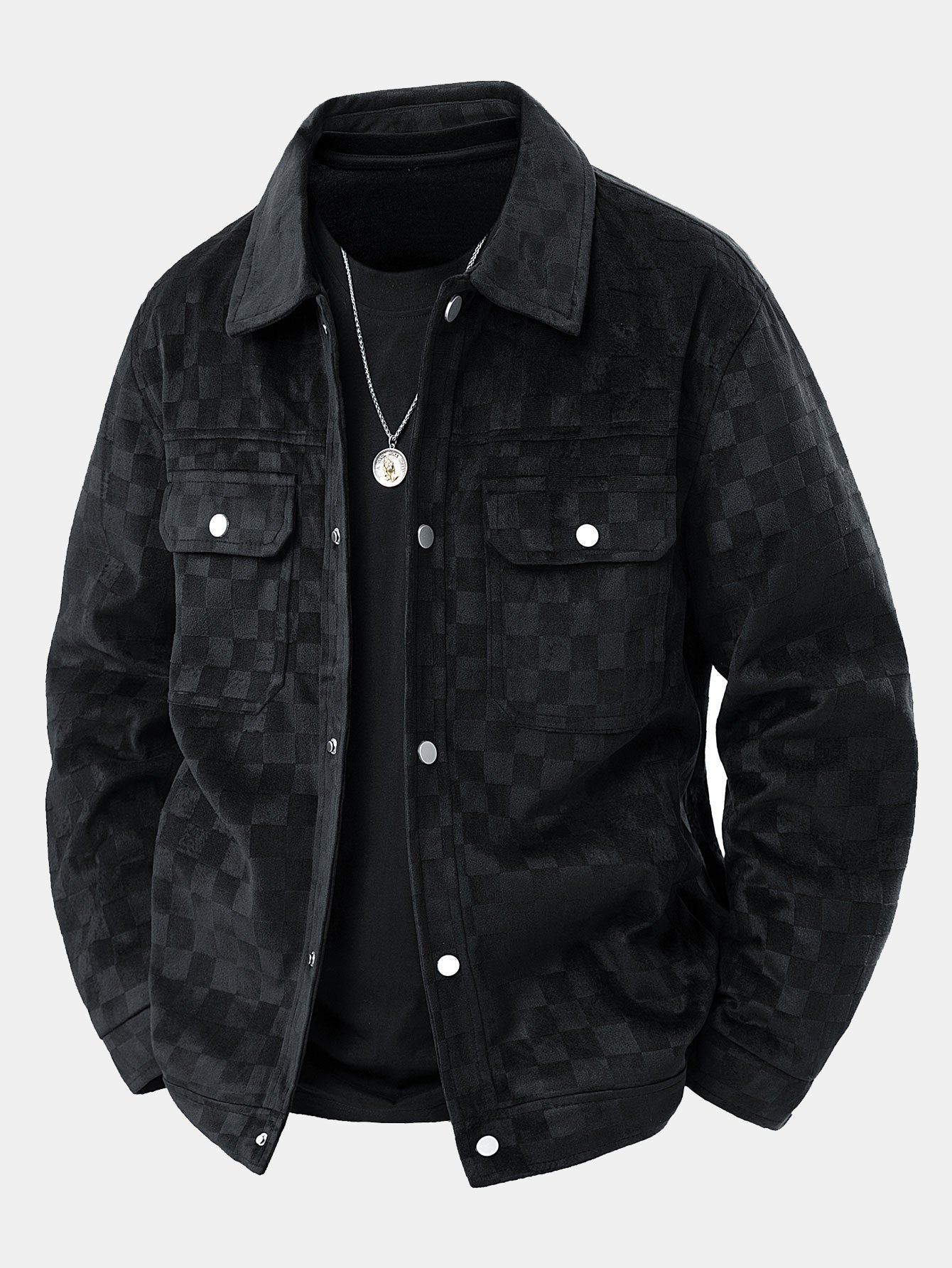 Veyron Checkerboard Suede Pocket Jacket