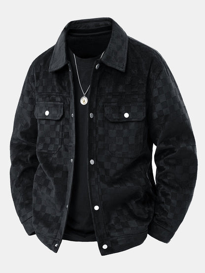 Veyron Checkerboard Suede Pocket Jacket