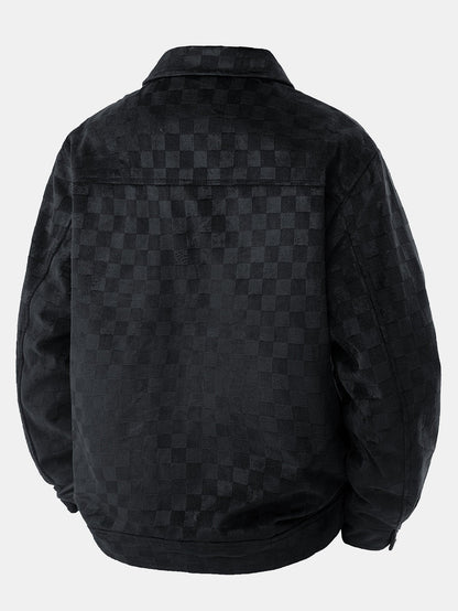 Veyron Checkerboard Suede Pocket Jacket