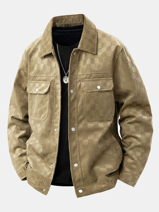 Veyron Checkerboard Suede Pocket Jacket