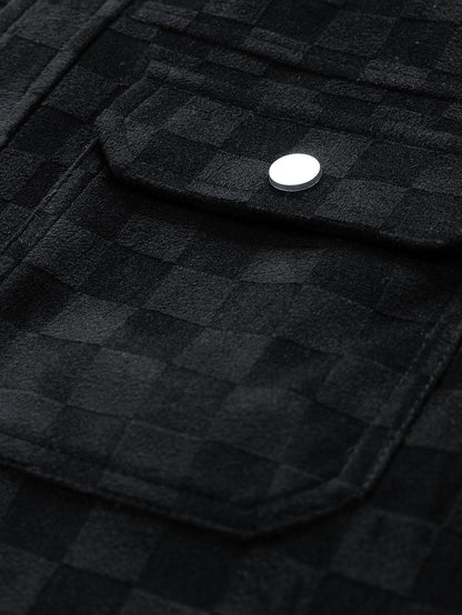Veyron Checkerboard Suede Pocket Jacket