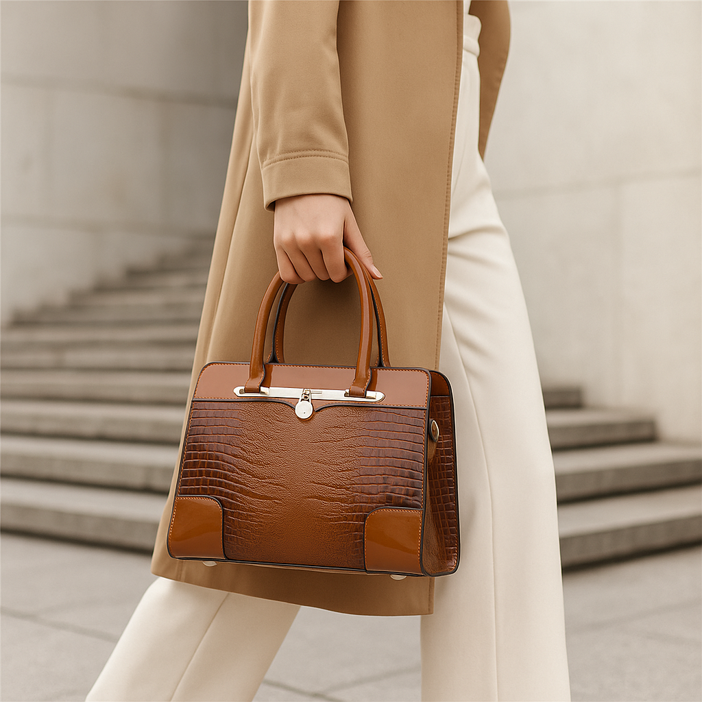 The Knightsbridge – Croc-Embossed Tote