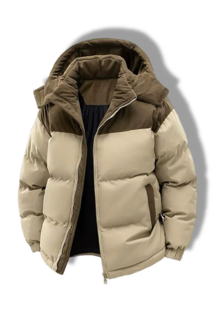 Rowen Corduroy-Trim Puffer Jacket