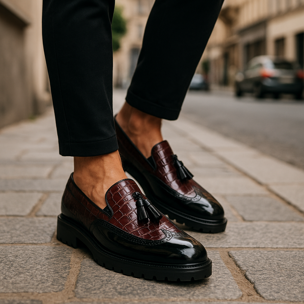 Blackthorn Croc-Effect Tassel Loafers