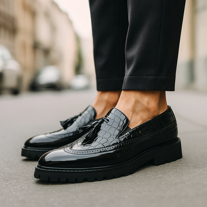 Blackthorn Croc-Effect Tassel Loafers