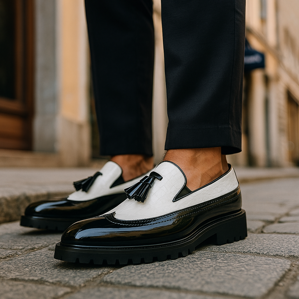 Blackthorn Croc-Effect Tassel Loafers