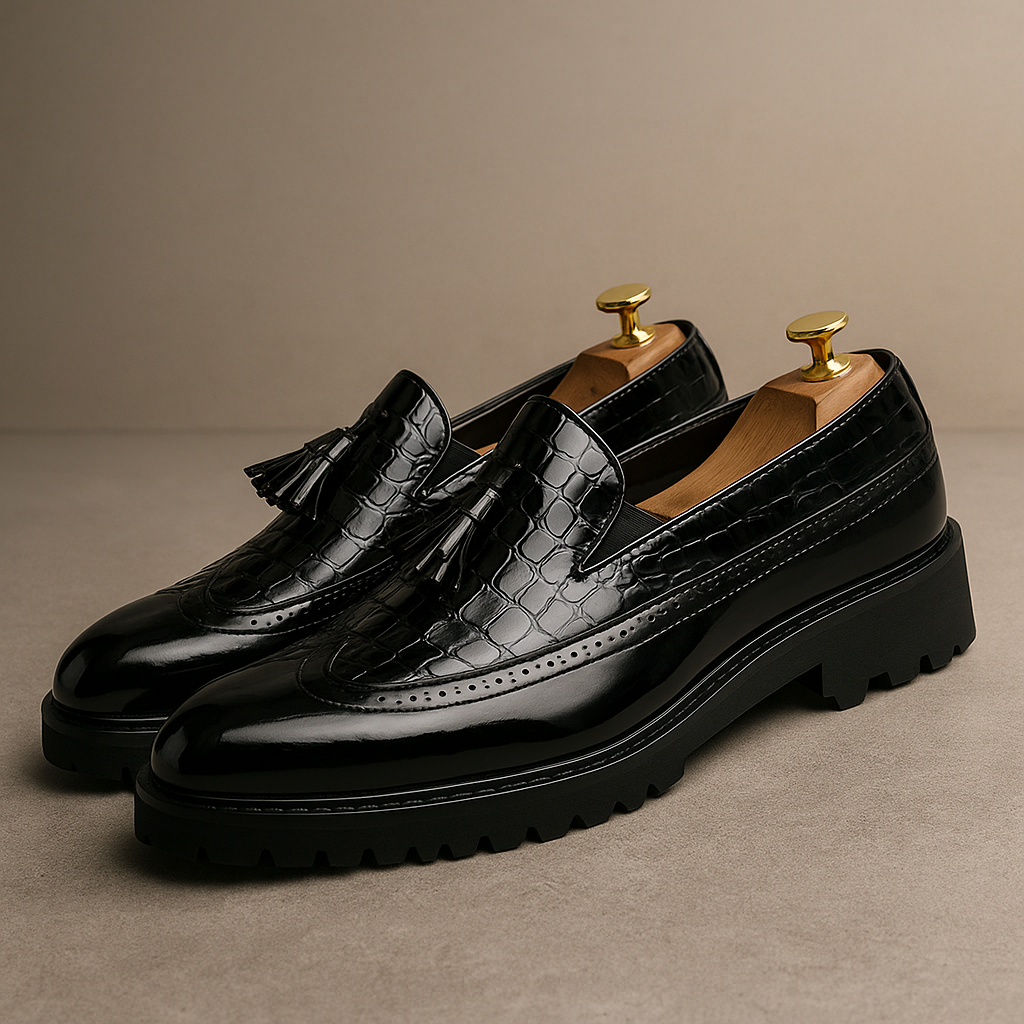 Blackthorn Croc-Effect Tassel Loafers