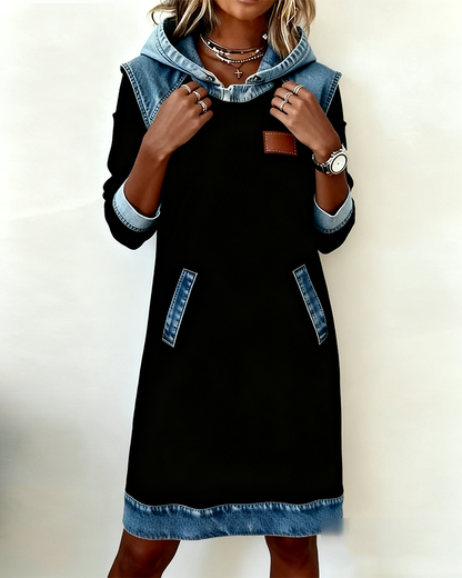 Mirelle Contrast Hoodie Dress