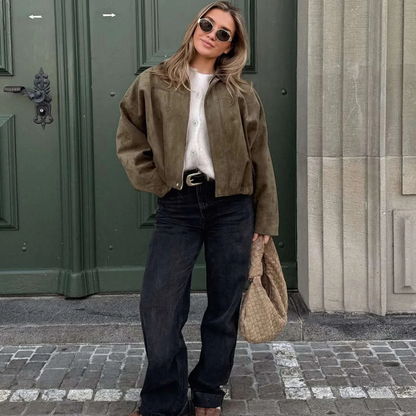 Marcelle™ Suede Bomber Jacket