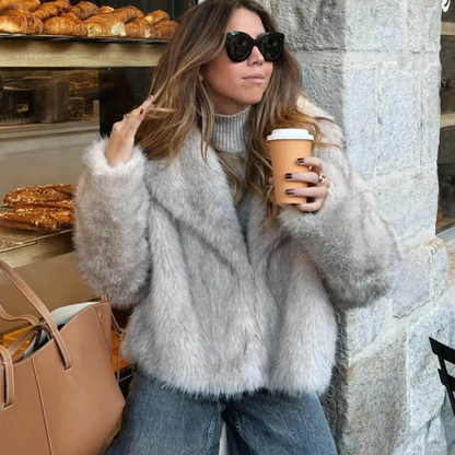 Veralyn Cropped Faux Fur Jacket