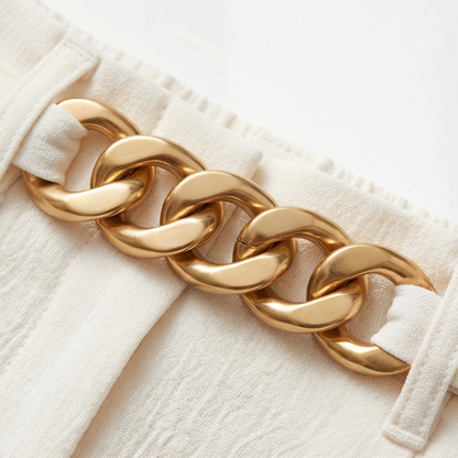 Florenza Gold-Detail Wide Trousers