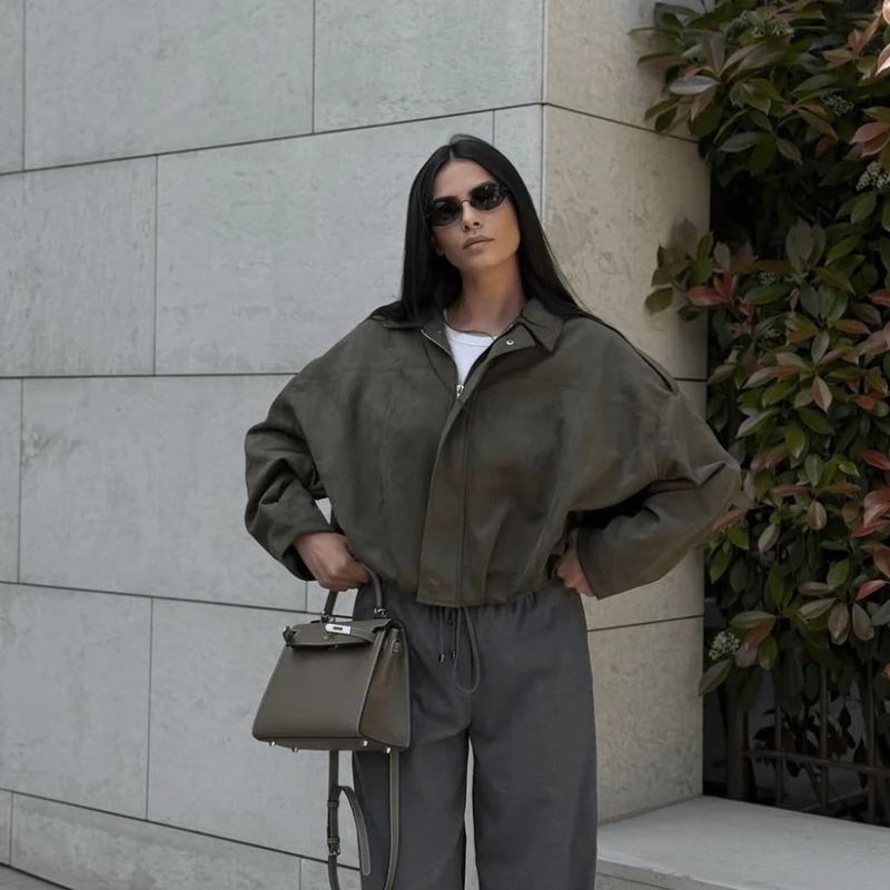 Marcelle™ Suede Bomber Jacket