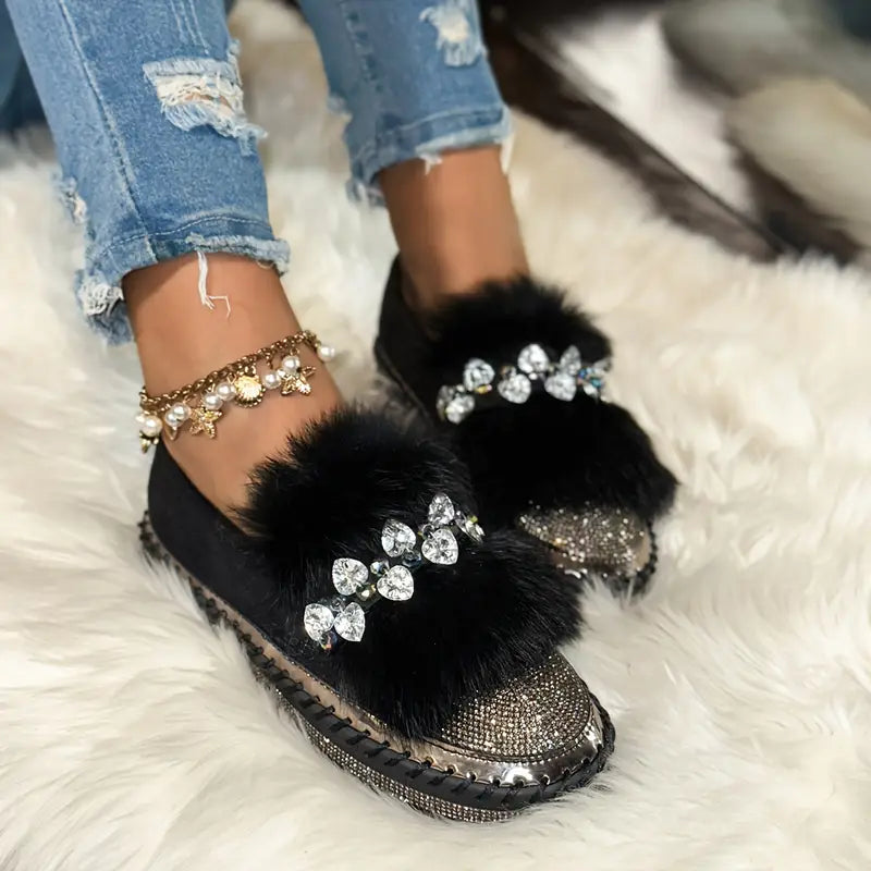 AuroraFur™ Sparkle Comfort Loafers