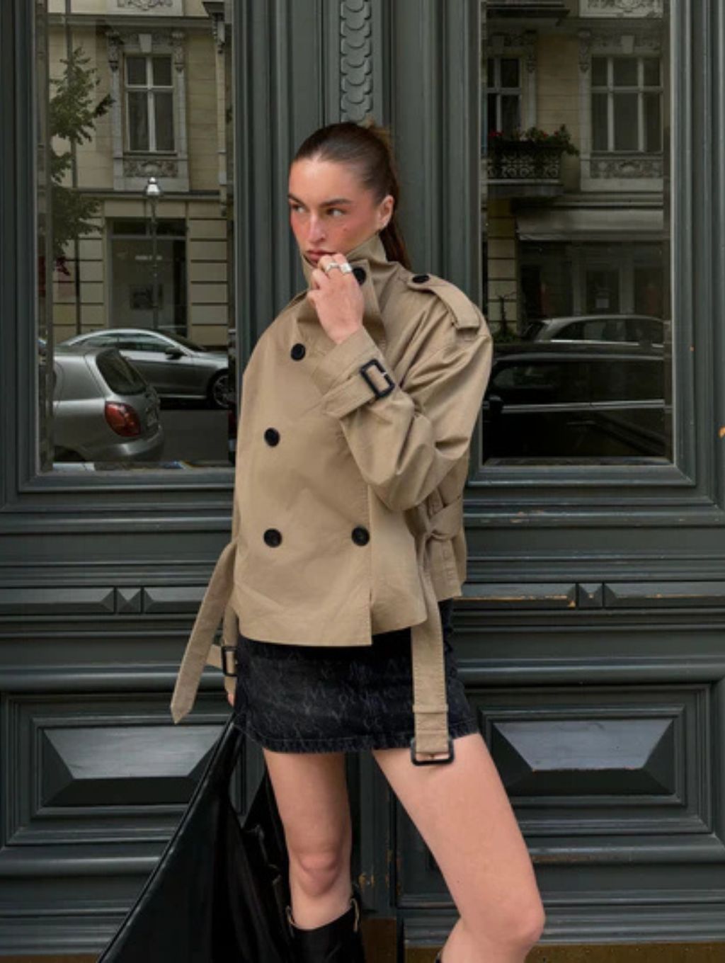 Talia | Cropped Trench Coat