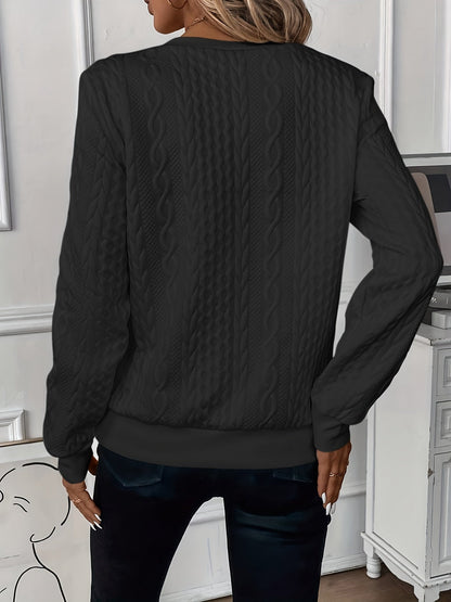 Elarie Zip-Up Cable Knit Jumper