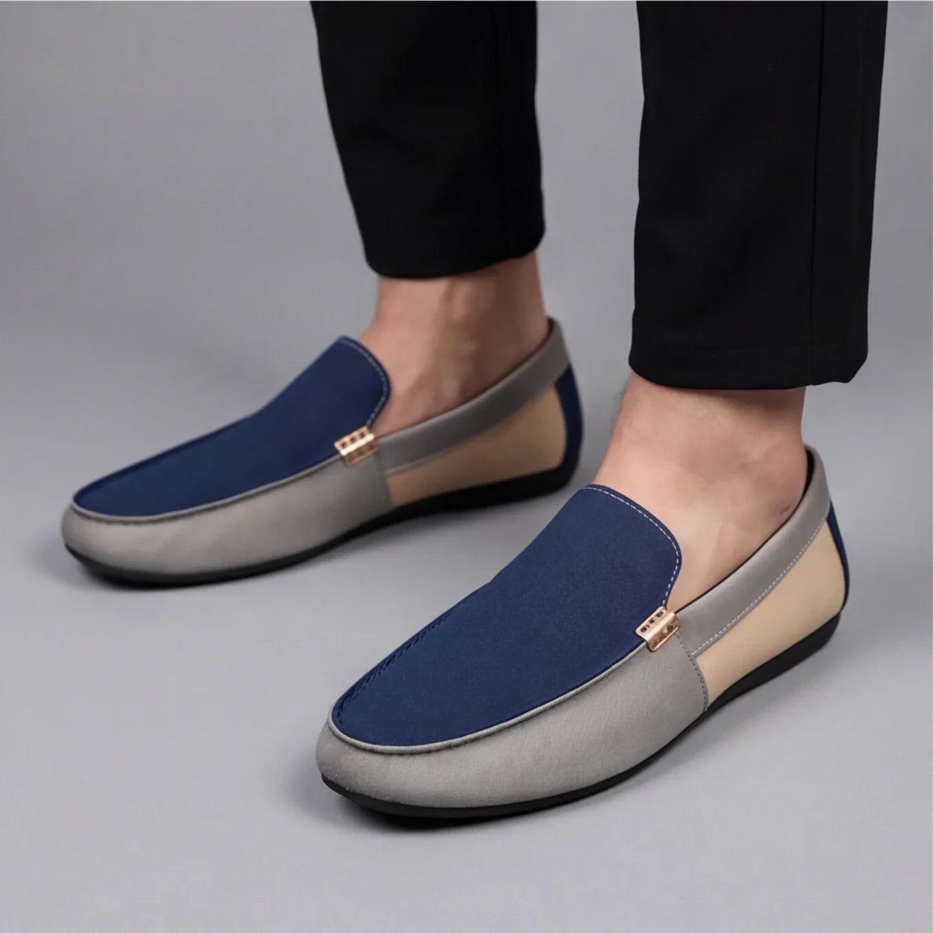 Ashford Patchwork Canvas Loafers