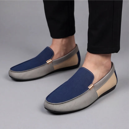 Ashford Patchwork Canvas Loafers