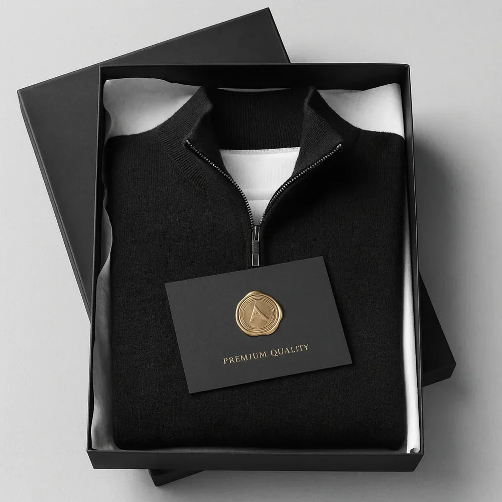 The Santous™ – Quarter-Zip Knit Sweater