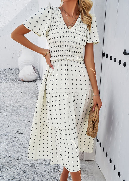 Doris – Flattering Polka Dot Dress