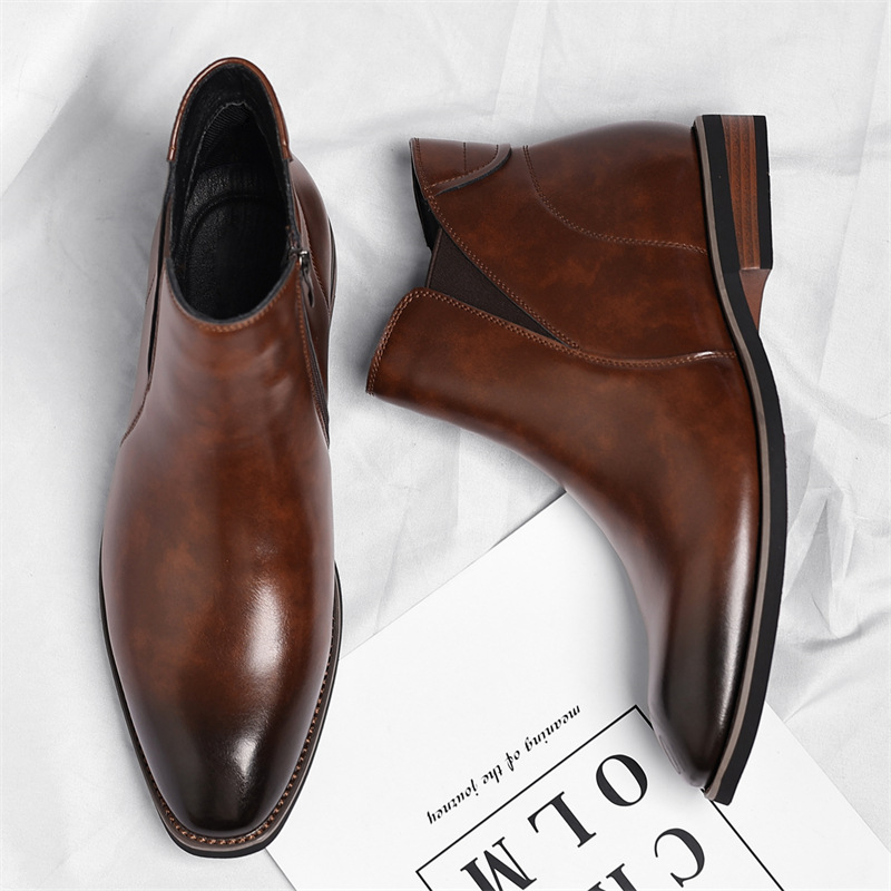 Vencoro Genuine Leather Chelsea Boots