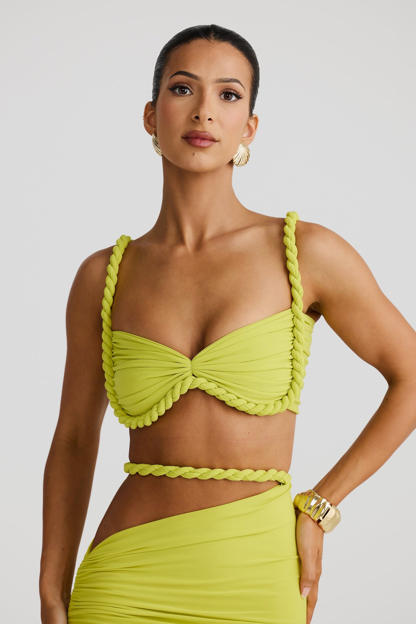 Ahria – Bold Satin Skirt Set