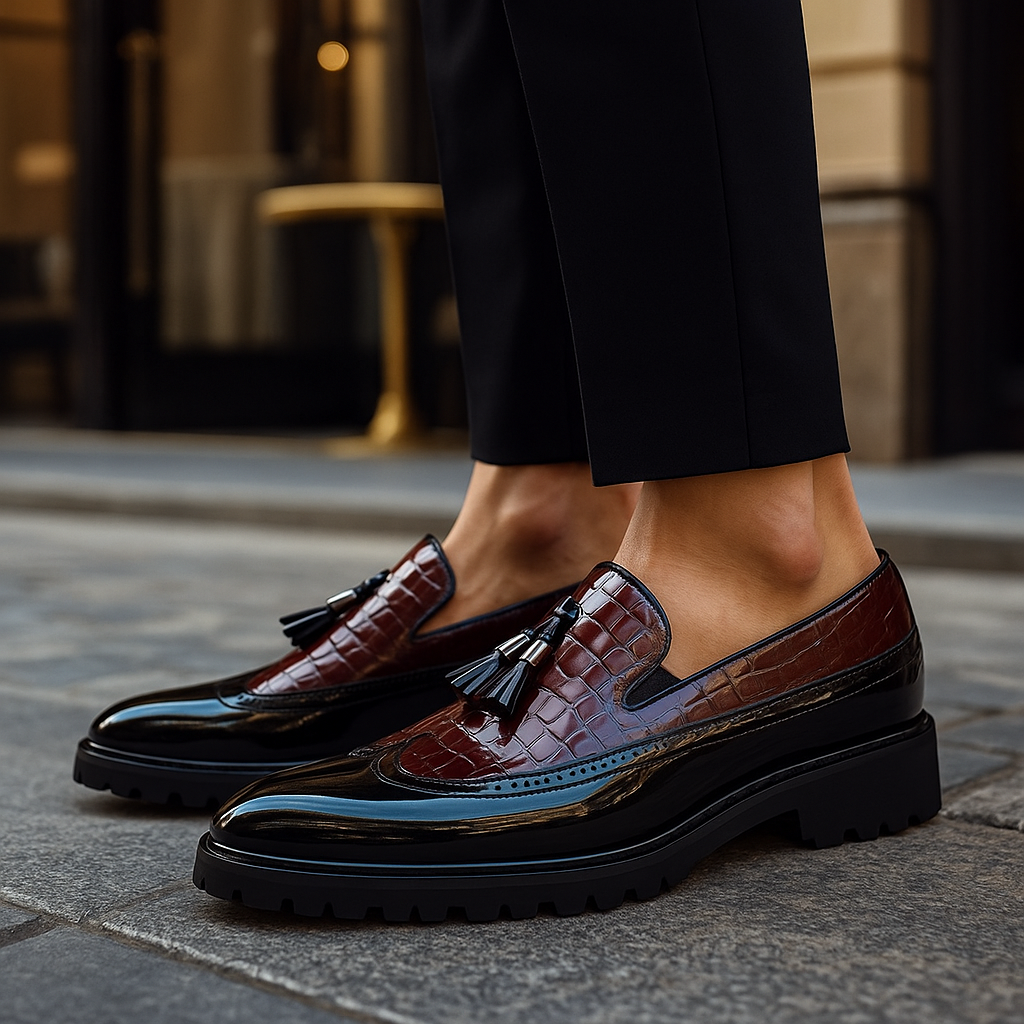 Blackthorn Croc-Effect Tassel Loafers