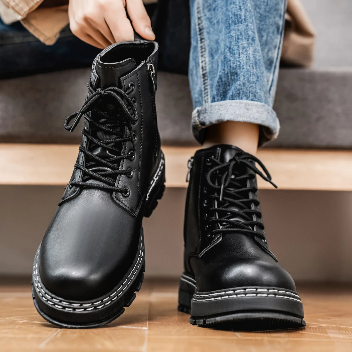 The Camden Utility Boot | Contrast Stitch Edition