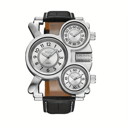 Oulm Classic Leather Strap Watch