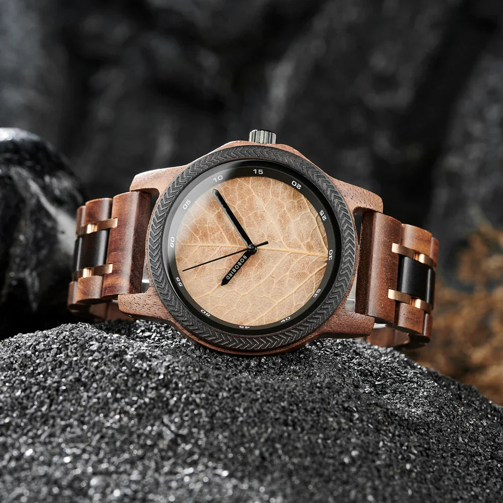 Elm Leaf Wood Watch