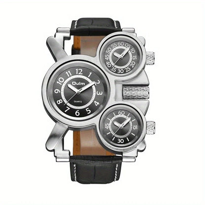 Oulm Classic Leather Strap Watch