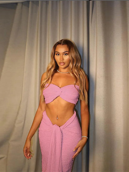 Celeste – Elegant Textured Co-Ord with Twist Detail