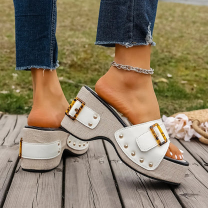 Siena – Buckled Summer Slides with Elevated Comfort