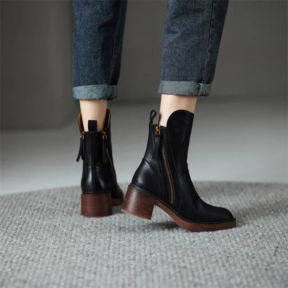 The Dual-Zip Chunky Heel Boot