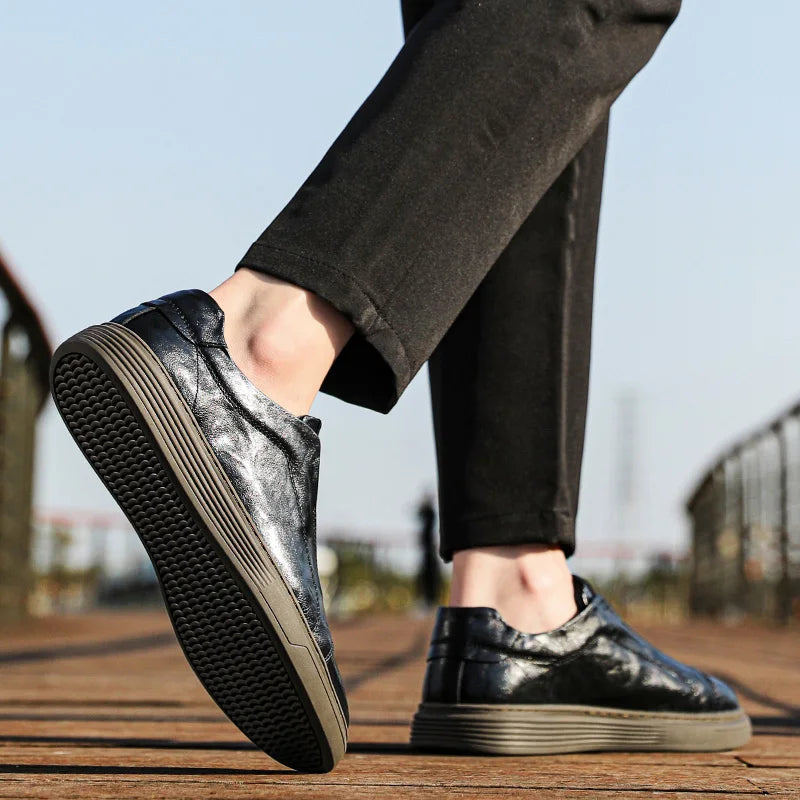 Calnero Genuine Leather Slip-On Sneakers