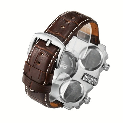 Oulm Classic Leather Strap Watch