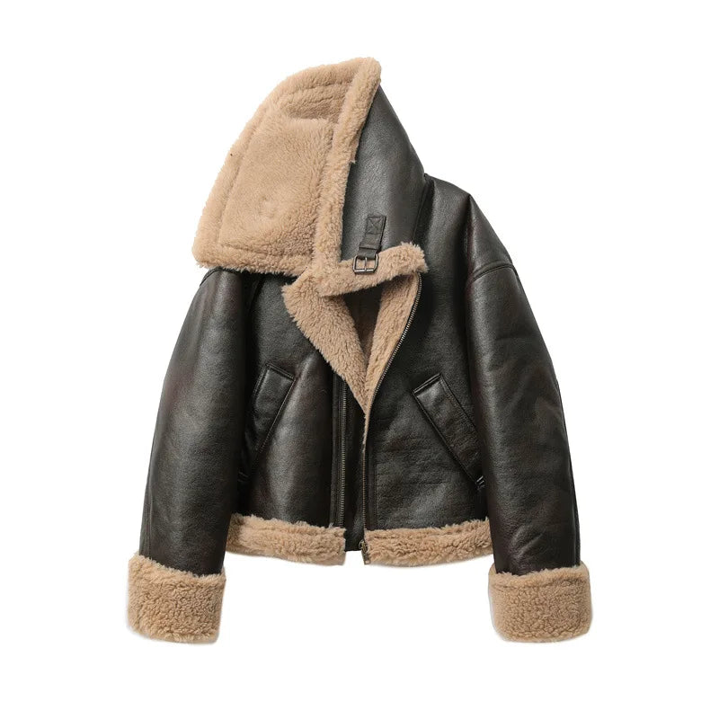 Aurelle Shearling Aviator Jacket