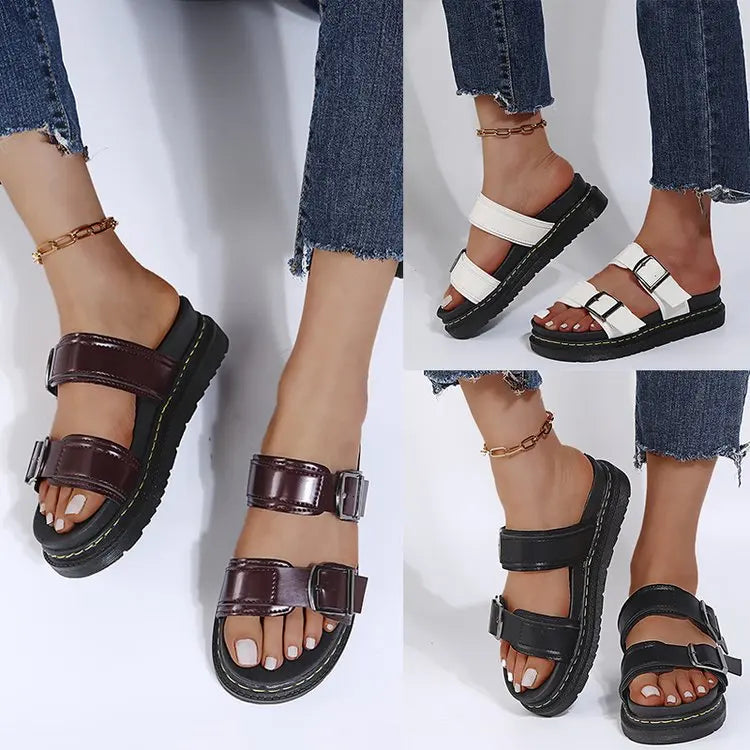 Elira – Retro Lace-Up Sandals with Cushioned Wide Sole