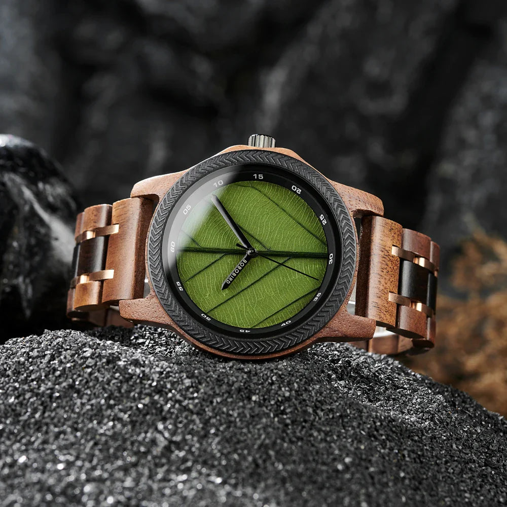 Elm Leaf Wood Watch
