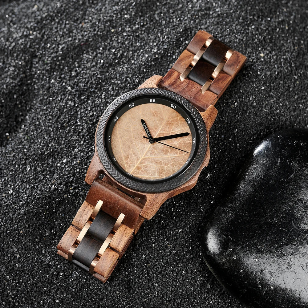 Elm Leaf Wood Watch