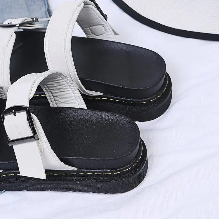 Elira – Retro Lace-Up Sandals with Cushioned Wide Sole