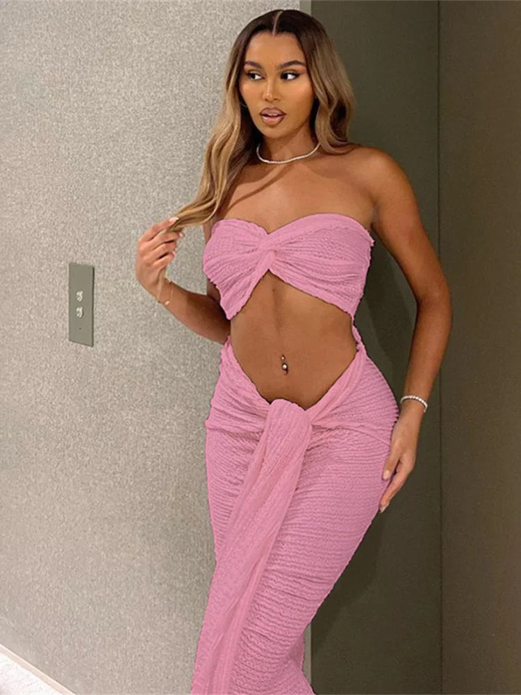 Celeste – Elegant Textured Co-Ord with Twist Detail