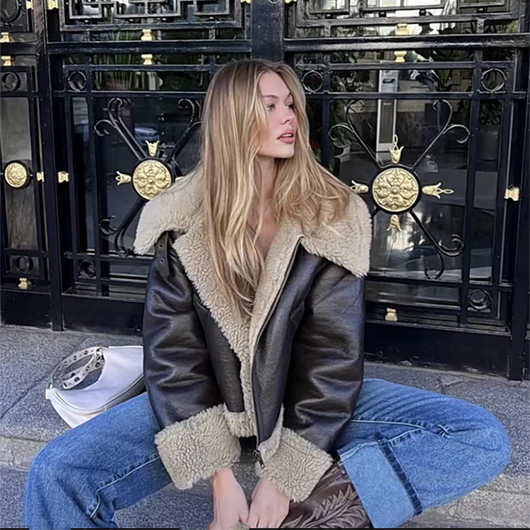 Aurelle Shearling Aviator Jacket