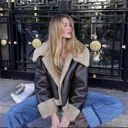 Aurelle Shearling Aviator Jacket