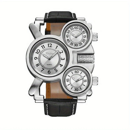 Oulm Classic Leather Strap Watch