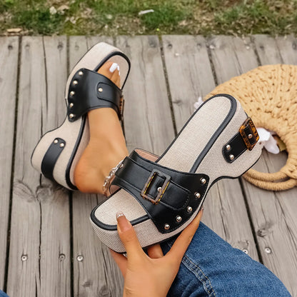 Siena – Buckled Summer Slides with Elevated Comfort
