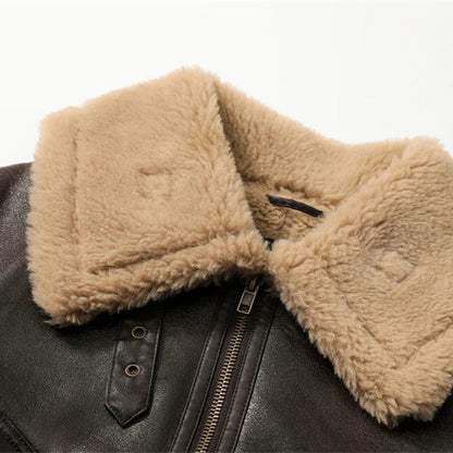 Aurelle Shearling Aviator Jacket